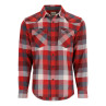 Simms Santee Flannel Shirt auburn red - slate buffalo check