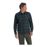 Simms Santee Flannel Shirt black - bright blue pane ombre Vorderansicht