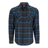 Simms Santee Flannel Shirt black - bright blue pane ombre