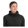 Simms Womens Rivershed Sweater black heather Detail Stehkragen mit Kordelzug