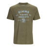 Simms Stacked Logo Bass T-Shirt military heather Vorderansicht