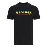 Simms Logo T-Shirt black - neon Vorderansicht