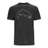 Simms Trout Outline T-Shirt charcoal heather Vorderansicht