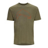 Simms Trout Outline T-Shirt military heather Vorderansicht