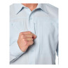 Simms Launch Shirt bimini blue heather Detail verdeckte Brusttasche