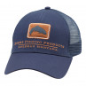 Simms Kappe Trout Icon Trucker Cap ink blue