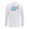 Simms SolarFlex Crewneck Shirt Graphic Cloud Camo Permit mist