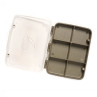 Fulling Mill 6 Comp Box Compartment-Fliegenbox grey geoeffnet