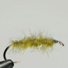 Fliege gebunden mit CDC Dubbing schmutzig gelb zum Fliegenbinden unter Fliegenbindematerial bei Flyfishing Europe