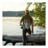 Fishpond Nomad Yampa Hand Net Brown Trout rueckseitig getragen