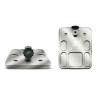 Abel Vise Base in Gloss Platinum, Bodenplatte für Fliegenbindestock, Fliegenbindezubehör