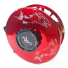 Abel SDS Fliegenrolle rot mit Special Pike Hecht-Gravur Sonderedition, Fliegenfischerrolle