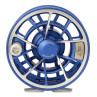 Bauer SLT Fliegenrollen blue-silver Kurbelseite