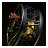 Bauer RVR Fliegenrollen black-gold Detail Kurbel und Spulenrand