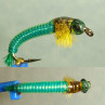 Caddis Larva gebunden mit Tungsten Perlen Realistic metallic grün, zum Fliegenbinden unter Fliegenbindematerial bei Flyfishing Europe