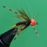 Nymphe gebunden mit Tungsten Perlen Standard fl. rot, zum Fliegenbinden unter Fliegenbindematerial bei Flyfishing Europe